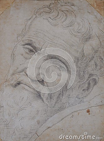 Portrait of Michelangelo by Daniele da Volterra Editorial Stock Photo